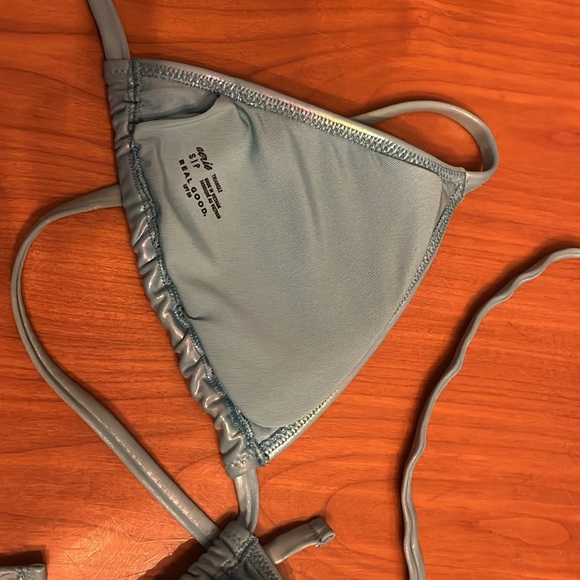 Aerie Metallic String Bikini - Size S - metallic powder blue - Picture 4 of 4